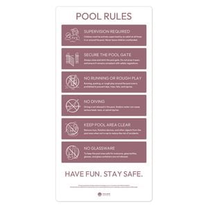 Pool Signs Australia Pool Rules Sign - Earth Red