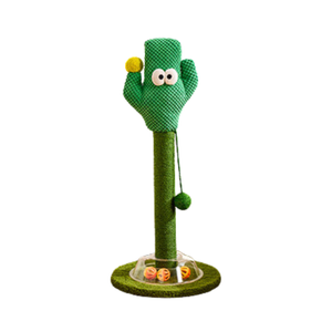 Cartoon Flower & Cactus Cat Scratch Pole - Cactus