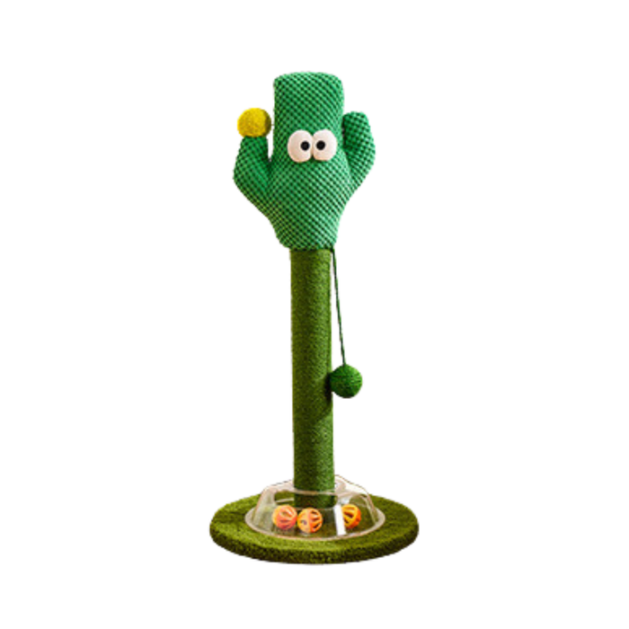 Cartoon Flower & Cactus Cat Scratch Pole - Cactus