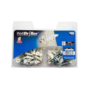 Cobra 3.5mm Nylon WallDriller Anchor Screws/Bits - 75 Pack