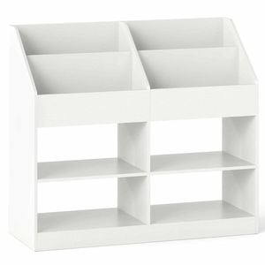 Costway Kid 3-tier Bookshelf Toy Storage Organizer Shelf White