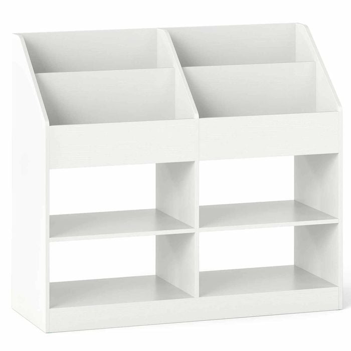 Costway Kid 3-tier Bookshelf Toy Storage Organizer Shelf White