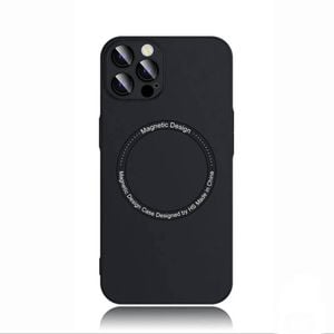 Magsafe Plating Slim Magnetic Case Camera Cover - For Apple iPhone 14 Plus (Black)