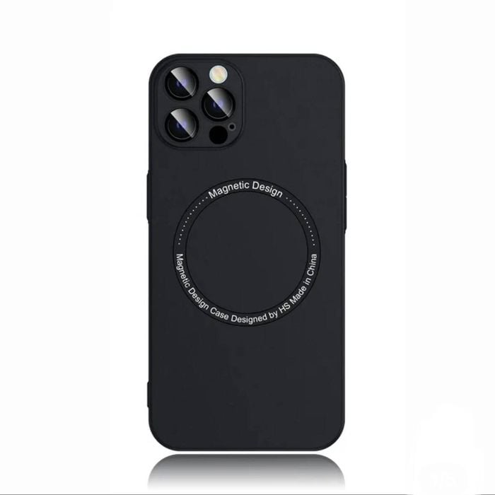 Magsafe Plating Slim Magnetic Case Camera Cover - For Apple iPhone 14 Plus (Black)