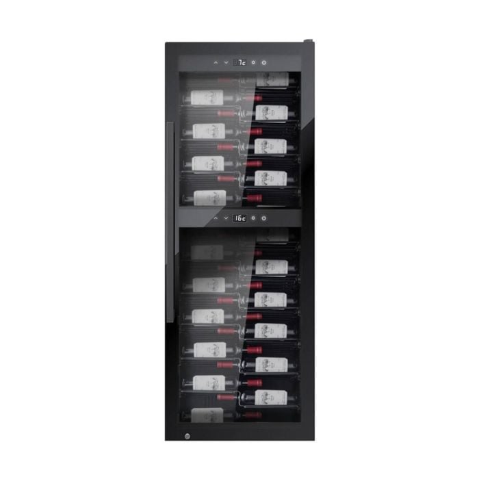 Caso 97 Bottle Presentation Style Lockable Wine Fridge With Uv Glass Silver
