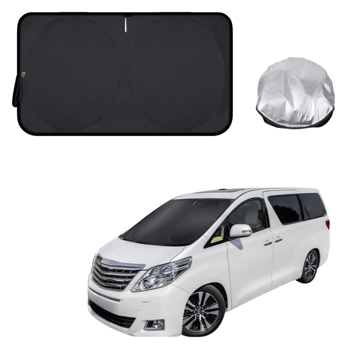Front Windscreen Sun Shade for Toyota Alphard 2008 - 2015 Vellfire (AH20) - XL 160 x 100 cm - Black