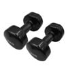 2 Pack of 10kg Vinyl Cast Iron Dumbbell Hand Weight - Black - Total 20kg