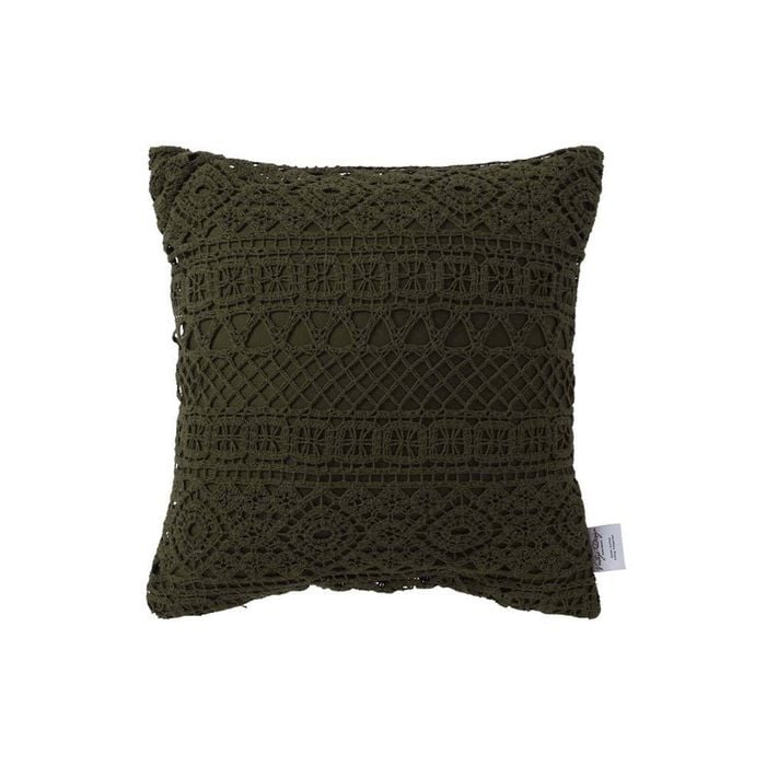 Vintage Design Homewares 45cm x 45cm Olive Tenille Olive Filled Cushion