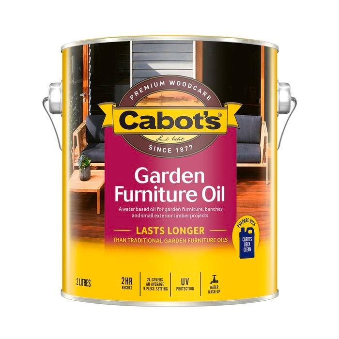 Cabot's 2L New Natural Water Based Garden Furniture Oil