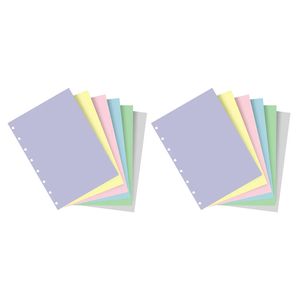 2x 60pc Filofax Pastel A5 Notebook Refill Coloured Plain Paper Stationery