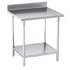 SOGA 80x70x85cm Stainless Steel Bench with Backsplash