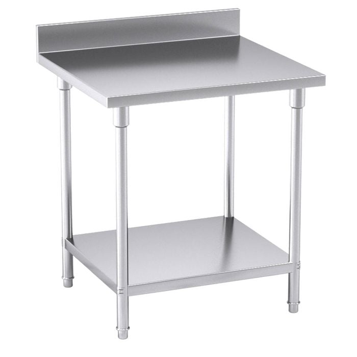 SOGA 80x70x85cm Stainless Steel Bench with Backsplash