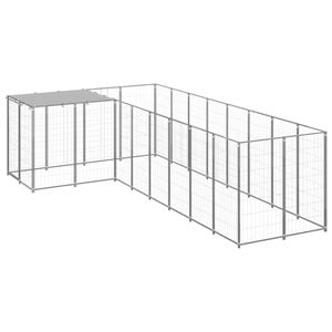 vidaXL Dog Kennel Silver 6.05 m² Steel