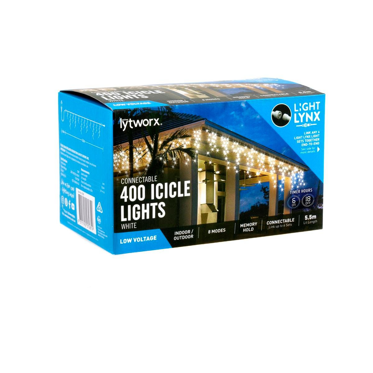 Lytworx 400 LED White Icicle Connectable Lights Bunnings New Zealand