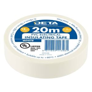 DETA 20m 18mm White Insulation PVC Tape