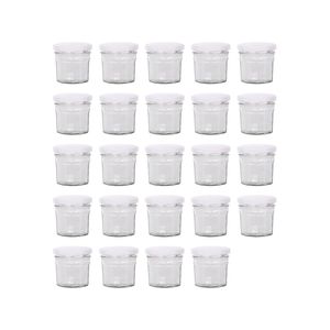 Argon Tableware Glass Jam Jars with White Lids - 90ml - Pack of 24