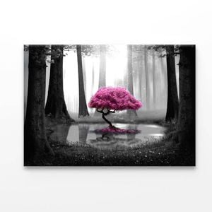 Pink Tree B&W Forest  Print 100% Australian Made 50 x 40cm  (Acrylic)