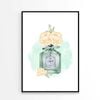 Green Elegant Perfume with Yellow Shaded Flowers   Print 100% Australian Made 60 x 90cm   (Poster)
