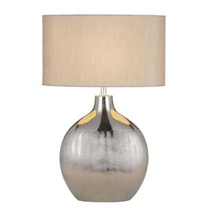 Telbix Ancora Modern Table Desk Lamp Light Ceramic Silver Black Gloss