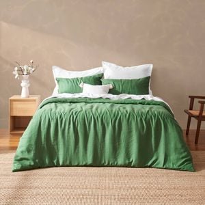 Natural Home Vintage Washed Hemp Linen Quilt Cover Set Eden - Queen Bed