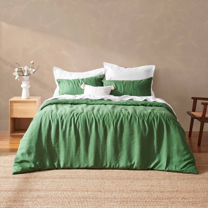 Natural Home Vintage Washed Hemp Linen Quilt Cover Set Eden - Queen Bed