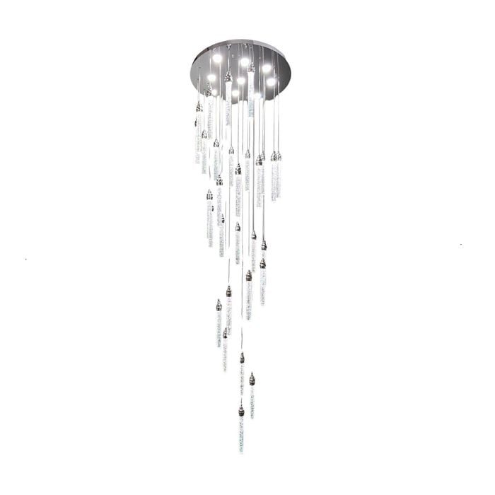 LENA 30 Stick Crystal Chandelier Tri-colour LED (Chrome)