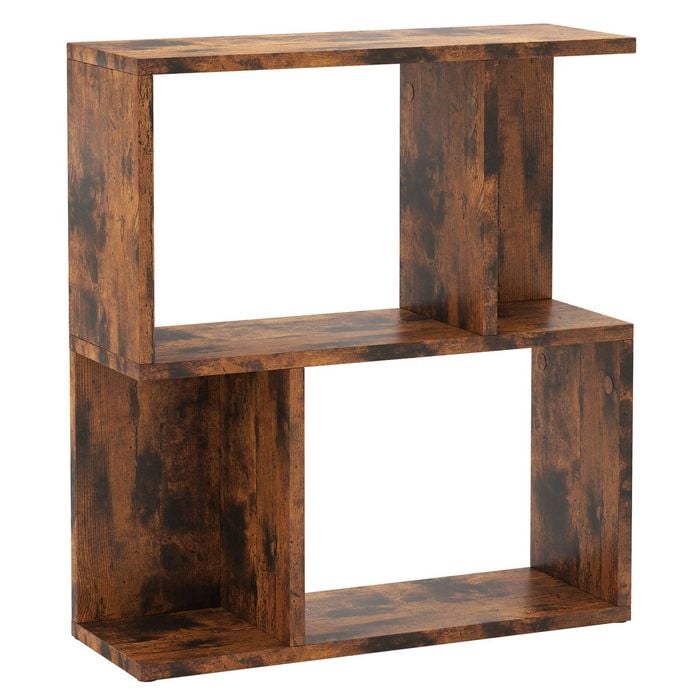 Costway 3-tier Compact Bookshelf Display Rack Storage Bookcase Nightstand Brown