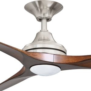 ThreeSixty 152cm Nickel / Koa 3 Blade AC Spitfire Ceiling Fan With Light - Koa
