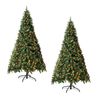 Tinseltown 2PCS LED Christmas Tree 2.4M 8FT Xmas Trees Decorations Green w/ Ornaments