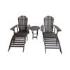 Luna 5-Piece Adirondack Outdoor Set with Leg Rest