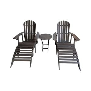 Luna 5-Piece Adirondack Outdoor Set with Leg Rest