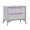 Bellos Living 2 Drawer Bedside Table Fabric Drawers in Grey