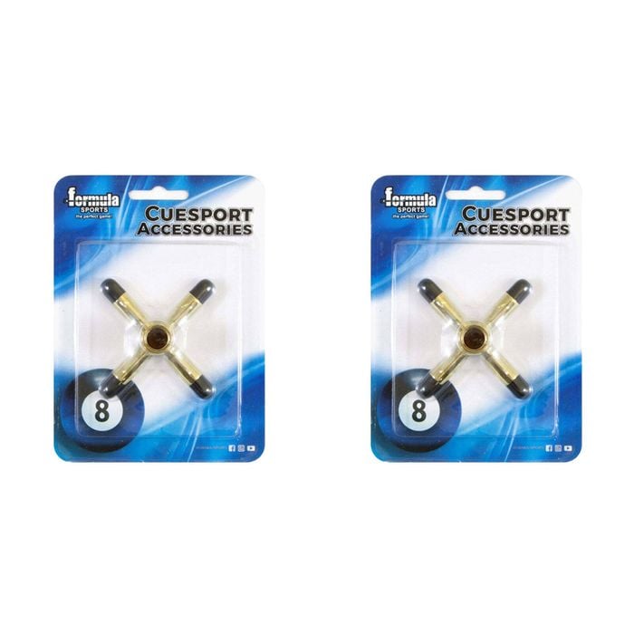 2PK Formula Sports Cue Stick Tip X Rest Accessory - Brass
