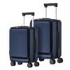 Mazam 2PCS Luggage Suitcase Trolley Set Front Opening TSA Lock Hard Case Navy