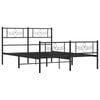 vidaXL Bed Frame with Headboard and Footboard Bed Base 135x190 cm Black Metal