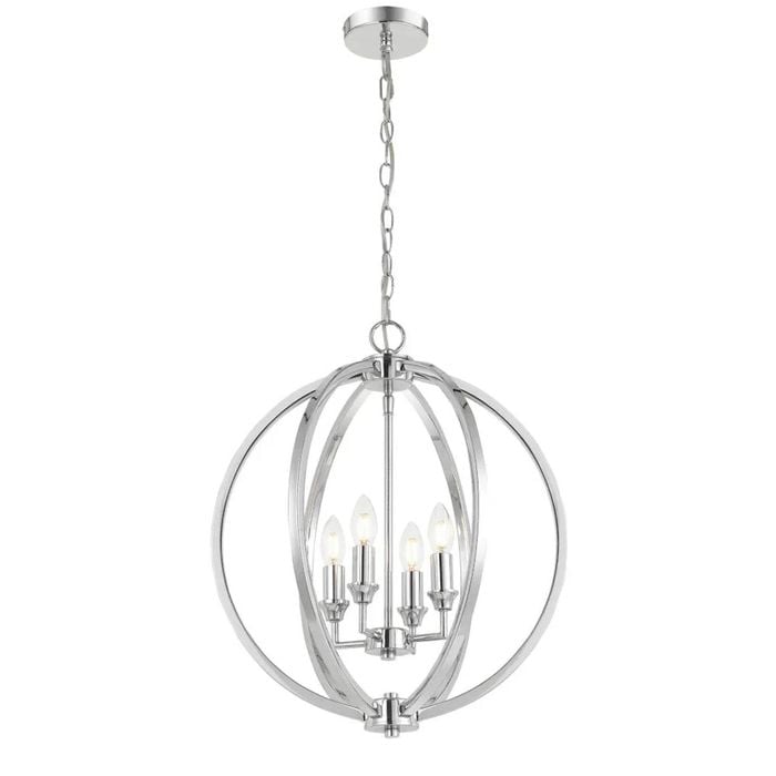 Telbix Kendall Modern Pendant Hanging Lamp Light Metal Chrome Gloss