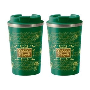 2PK Lord of the Rings Middle Earth Insulated Metal Travel Drinking Mug 350mL
