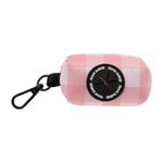 15pc Frank Barker Gingham 9cm Poop Waste Bag w/ Dispenser Storage - Pink
