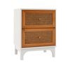 Costway Rattan Nightstand White