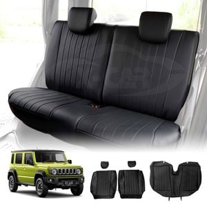 Rear Seat Covers for Suzuki Jimny XL 5-Door 2023-Onwards Black Premium Vintage PU Leather Interior