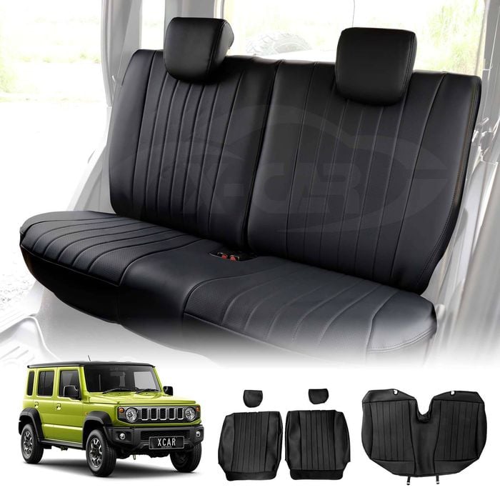 Rear Seat Covers for Suzuki Jimny XL 5-Door 2023-Onwards Black Premium Vintage PU Leather Interior