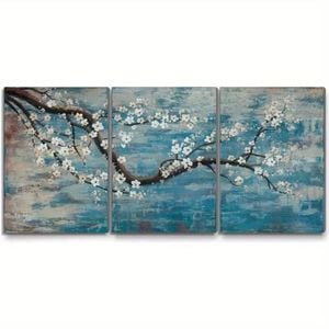 3pcs Decorative Floral Oil Painting Print 100% Australian Made 3 x 40x60cm (Metal Print)