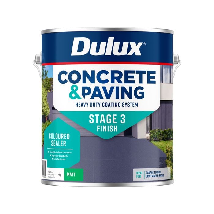 Dulux 4L Medium Tint Matt Concrete And Paving Coloured Sealer - 4L