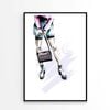 Blue Shaded Shoes with Elegant Bag Print 100% Australian Made 60x90cm (Poster)