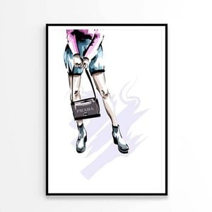 Blue Shaded Shoes with Elegant Bag Print 100% Australian Made 60x90cm (Poster)