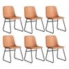 Levede 6pcs Vintage-Style PU Leather Dining Chairs - Brown