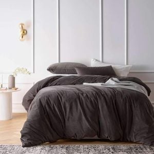 Vintage Design Cotton Velvet Storm Grey Quilt Cover Set