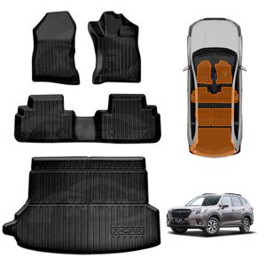 3d Floor Mats Boot Liner For Subaru Forester 5th Gen 2018-2025 With Subwoofer All Weather Heavy Duty Cargo Trunk Luggage Tray
