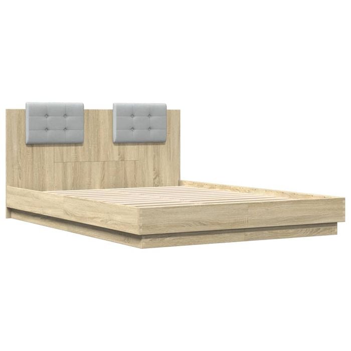 vidaXL Bed Frame without Mattress Sonoma Oak 150x200 cm Queen