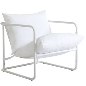Zinus Outdoor Chair Stainless Steel Water Resistant White